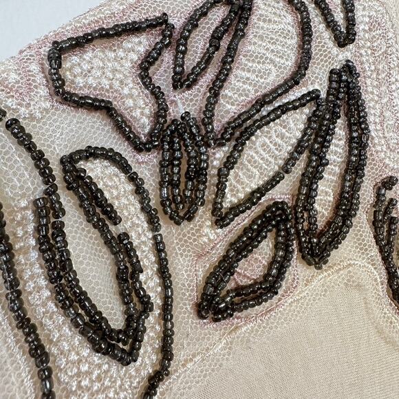 Free People Beaded Embellished Shoulder Oversized Top Scoop Neck SMALL - Picture 8 of 12